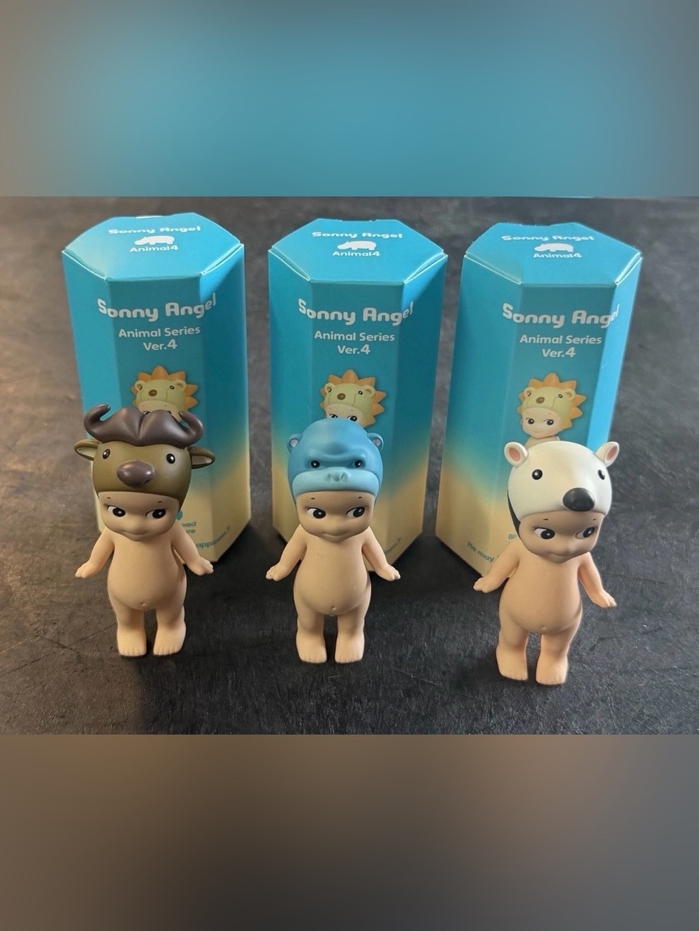 Lot Of 3 Sonny Angel Figures Animal Series Ver. 4 Buffalo, Gorilla, & Anteater